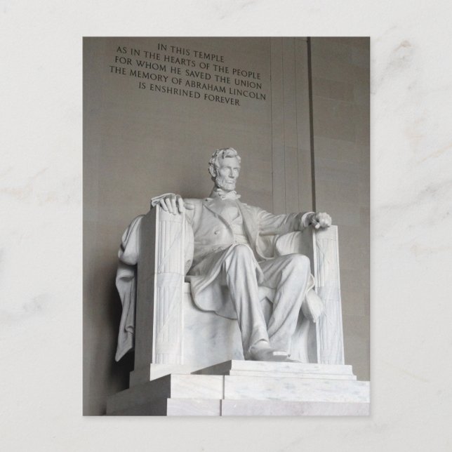 Abraham Lincoln Statue Lincoln Memorial Washington Vykort (Framsida)