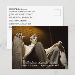 Abraham Lincoln Staty Fakta, Washington DC Vykort