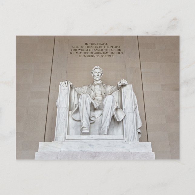 Abraham Lincoln-staty Vykort (Framsida)