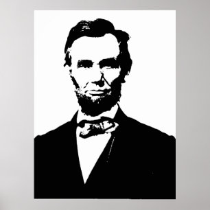 Abraham Lincoln, svartvit vektor teckning Poster