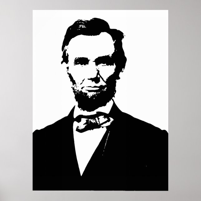 Abraham Lincoln, svartvit vektor teckning Poster (Framsidan)