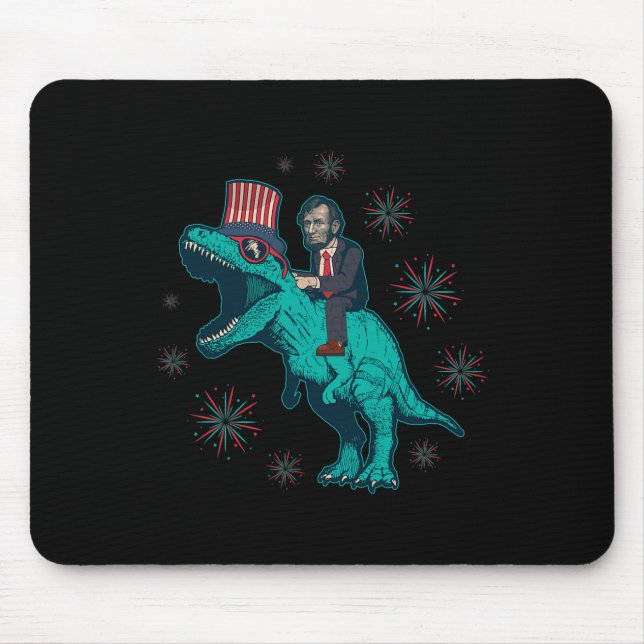 Abraham Lincoln T Rex Dinosaur 4:e juli Amerika Musmatta (Framsidan)