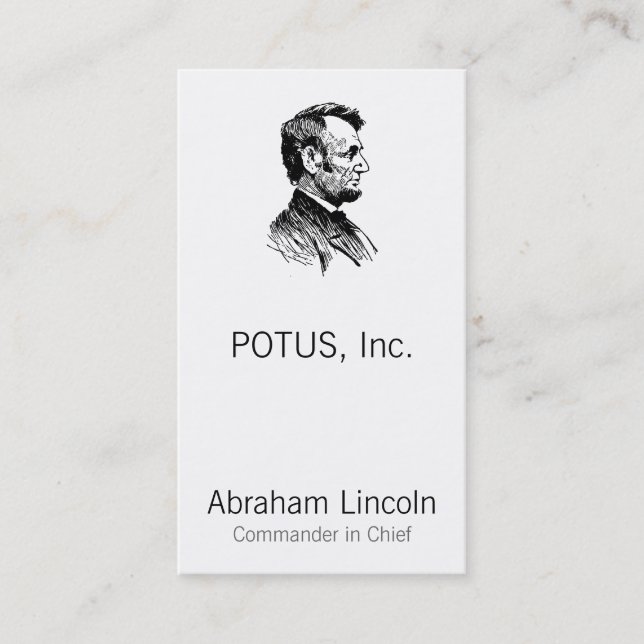 Abraham Lincoln Tidsbeställning Kort (Framsida)