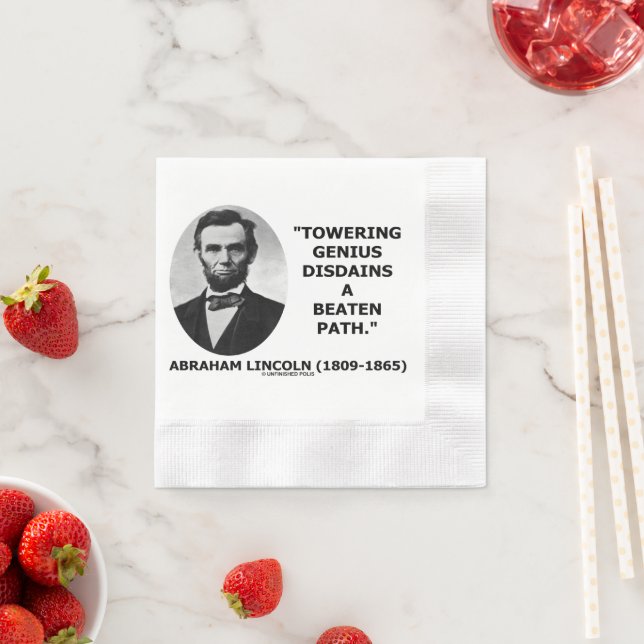 Abraham Lincoln Towering Genius Föraktar Utslitna Pappersservett (Insitu)