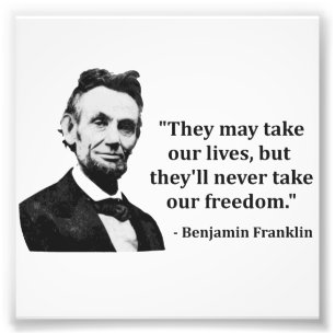 Abraham Lincoln trollcitationstecken Fototryck
