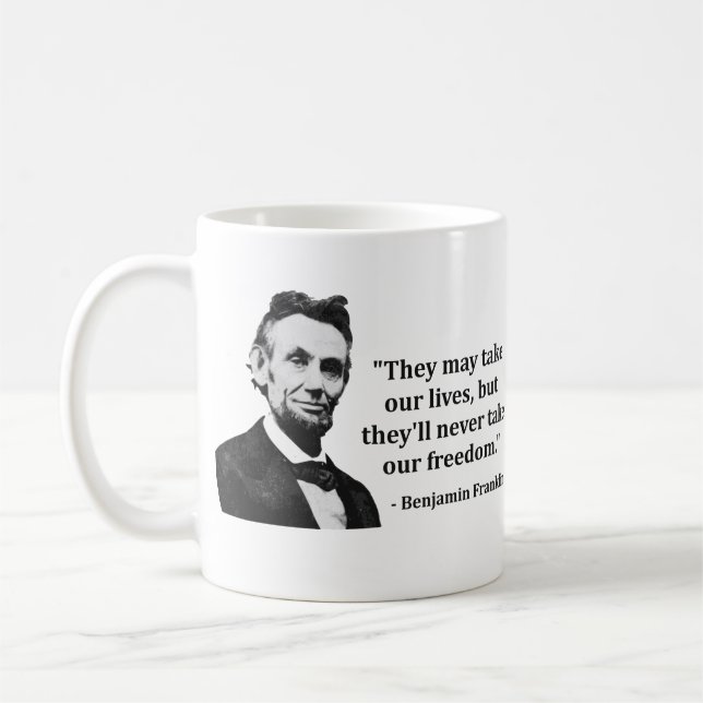 Abraham Lincoln trollcitationstecken Kaffemugg (Vänster)