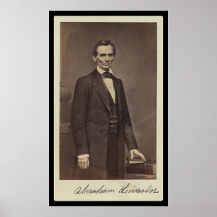 Abraham Lincoln undertecknade kortet 1860 Poster