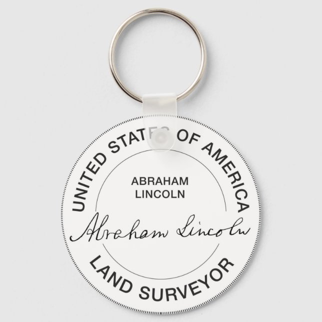 Abraham Lincoln US Land Surveyor Seal Nyckelring (Framsida)