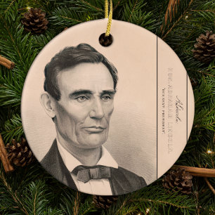 Abraham Lincoln, vald president 1860 jul Julgransprydnad Keramik