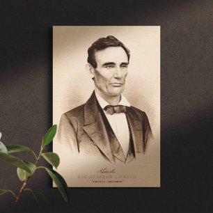 Abraham Lincoln, vald president 1860 Lithograph Canvastryck