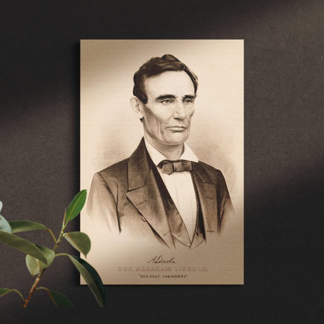 Abraham Lincoln, vald president 1860 Lithograph Canvastryck (Skapare uppladdad)