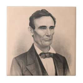 Abraham Lincoln, vald president 1860 Lithograph Kakelplatta