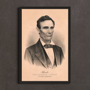 Abraham Lincoln, vald president 1860 Lithograph Poster