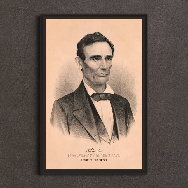 Abraham Lincoln, vald president 1860 Lithograph Poster (Skapare uppladdad)
