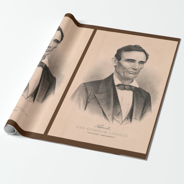 Abraham Lincoln, vald president 1860 Lithograph Presentpapper (Utrullad)