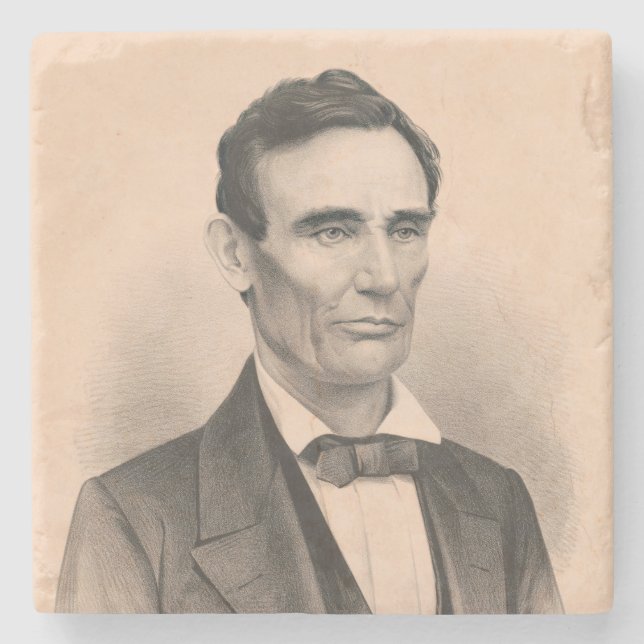 Abraham Lincoln, vald president 1860 Lithograph Stenunderlägg (Framsidan)
