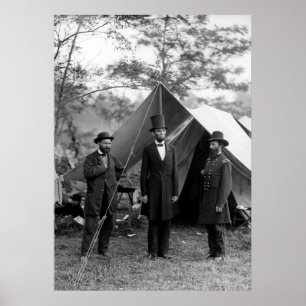ABRAHAM LINCOLN vid ANTIETAM BATTLEFIELD 1862 Poster
