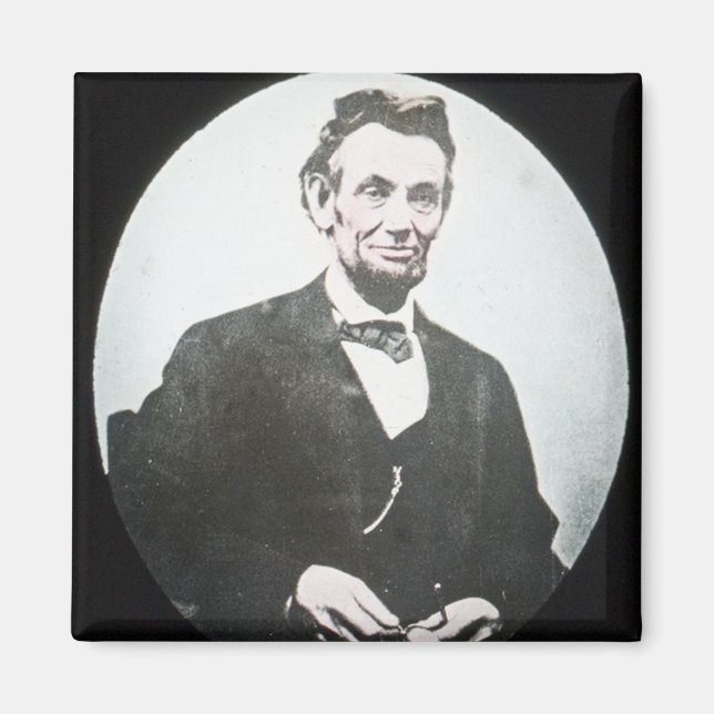 Abraham Lincoln Vintage Magic Lantern Slide Magnet (Framsidan)