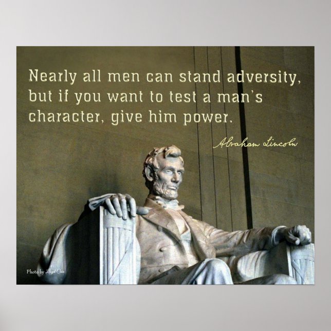 Abraham Lincolns kommentar om en mans karaktär Poster (Framsidan)