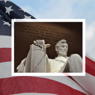 Abraham Linoln-staty, inskription, National Mall Vykort