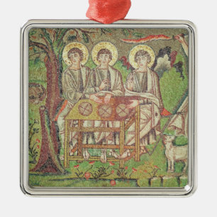 Abraham med änglar (mosaiken) julgransprydnad metall