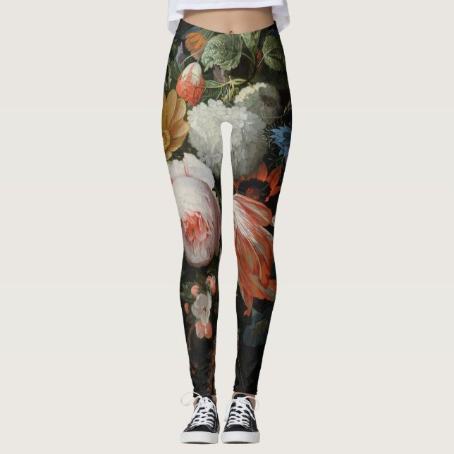 Abraham Mignon - en våg av blommor Leggings (Framsida)