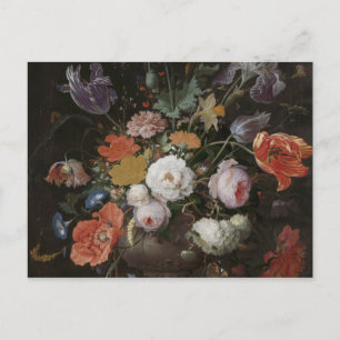 Abraham Mignon - Fortfarande liv med blommor och e Vykort