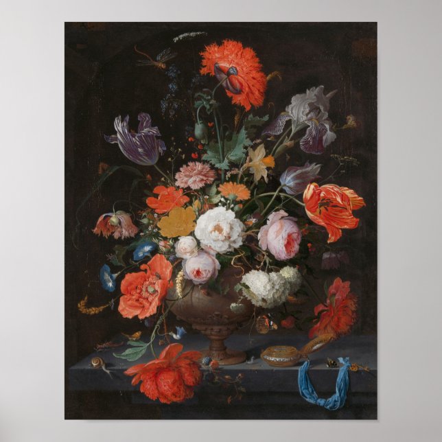Abraham Mignon still Life with Flowers and a Watch Poster (Framsidan)