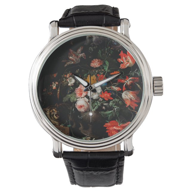 Abraham Mignon the Oververt Bouquet. Blomster Armbandsur (Framsida)