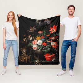 Abraham Mignon the Oververt Bouquet. Blomster Fleecefilt