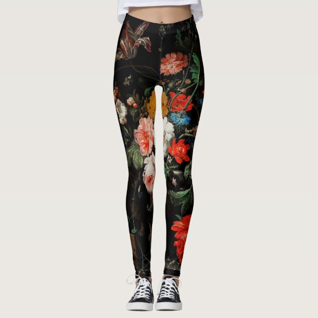 Abraham Mignon the Oververt Bouquet. Blomster Leggings (Framsida)