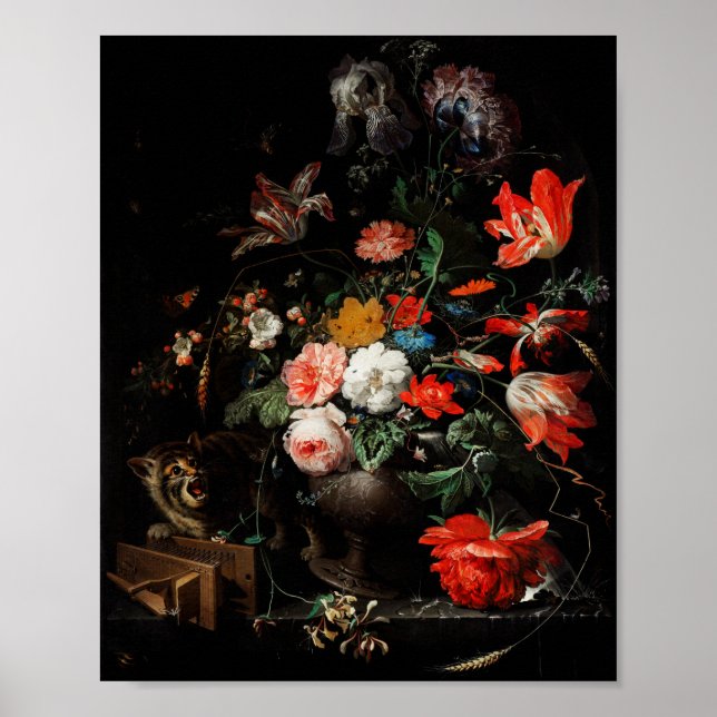 Abraham Mignon the Oververt Bouquet. Blomster Poster (Framsidan)