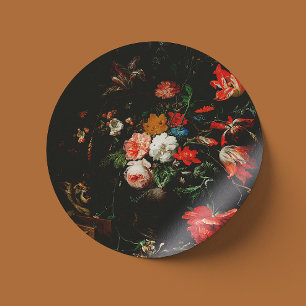Abraham Mignon the Oververt Bouquet. Blomster Runt Klistermärke