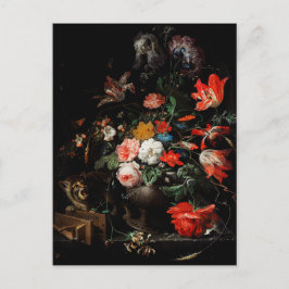 Abraham Mignon the Oververt Bouquet. Blomster Vykort