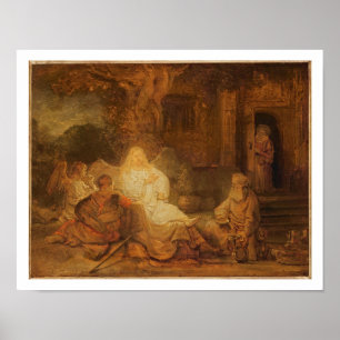 Abraham mottar den tre änglar, 1646 (olja på pa poster