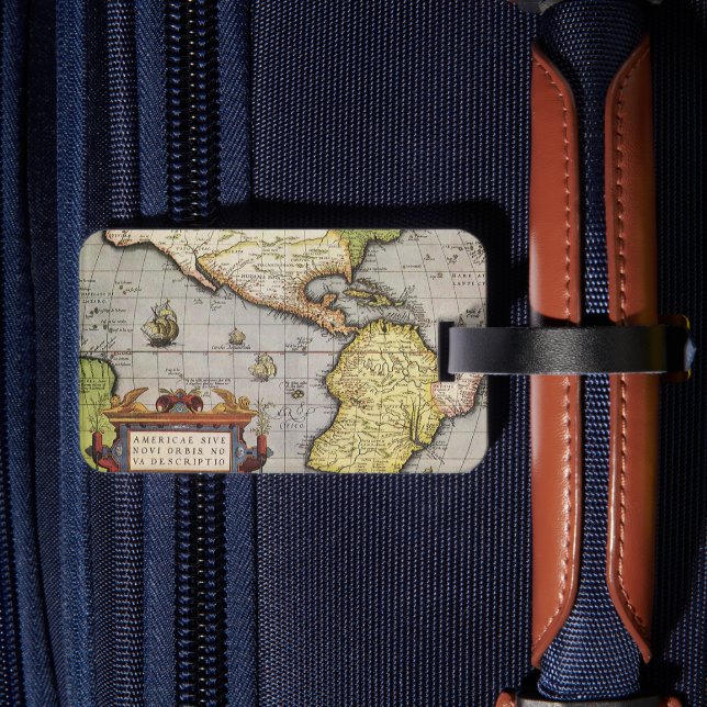 Abraham Ortelius världskarta över Amerika Bagagebricka (Baksida Insitu 2)