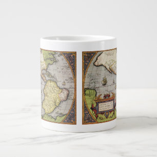 Abraham Ortelius världskarta över Amerika Jumbo Mugg