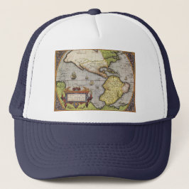 Abraham Ortelius världskarta över Amerika Truckerkeps