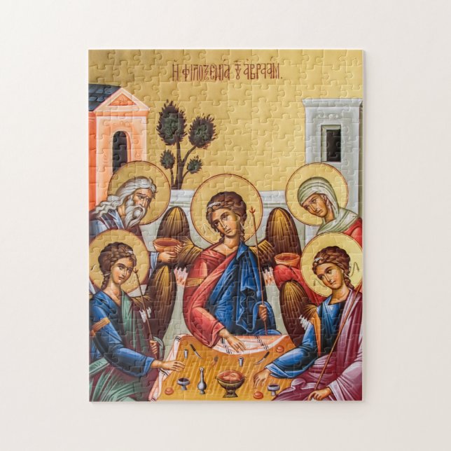 Abraham Orthodox Christian Icon Hospitality Pussel (Vertikal)