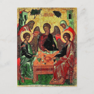 Abraham Orthodox Christian Icon Hospitality Vykort