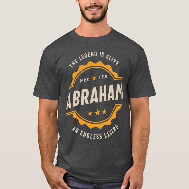 Abraham Personlig Namn Birthday Gift T Shirt (Framsida)