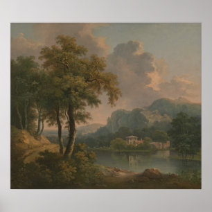 Abraham Pether - Wooded Hilly Ligcape Poster