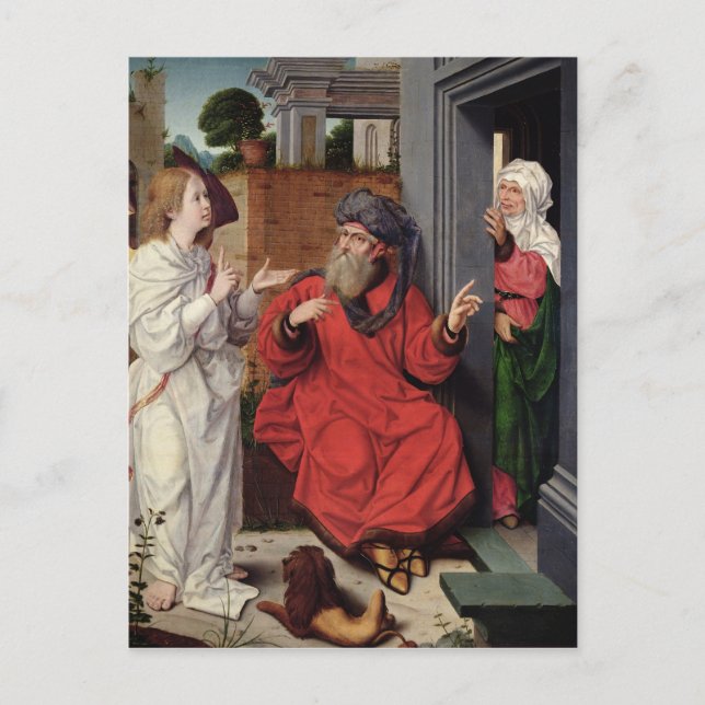 Abraham, Sara och Angel, c.1520 Vykort (Framsida)