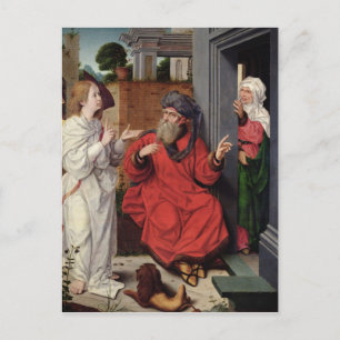 Abraham, Sara och Angel, c.1520 Vykort
