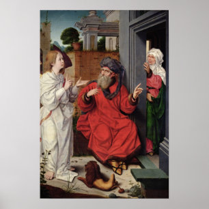 Abraham, Sara och en ängel, c.1520 Poster