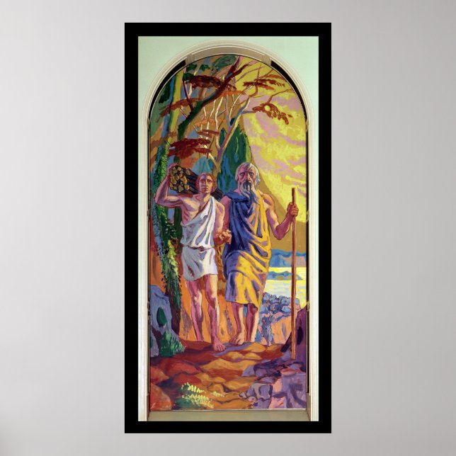 Abraham ska erbjuda Isaac sin son Poster (Framsidan)