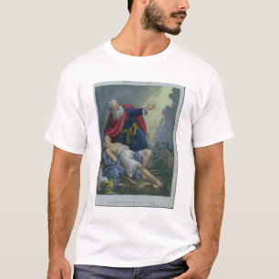 Abraham som erbjuder upp hans Son Isaac, från en Tee Shirt