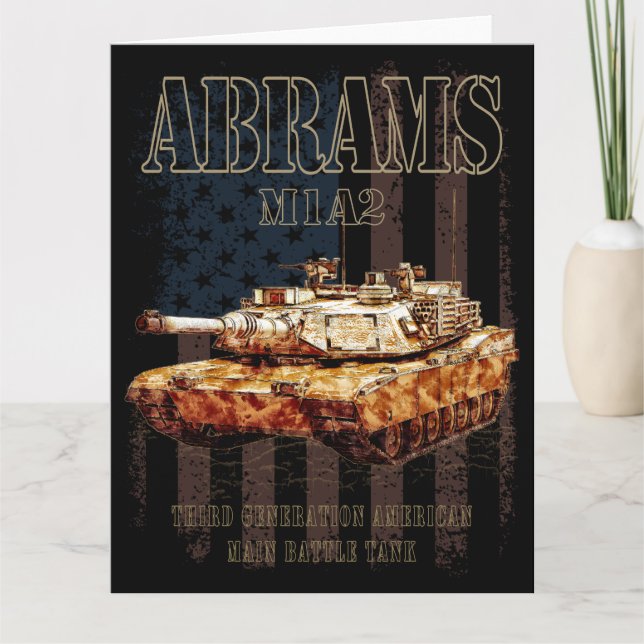Abrams M1A2 MBT United Stater Main Battle Tank Tack Kort (Framsida)