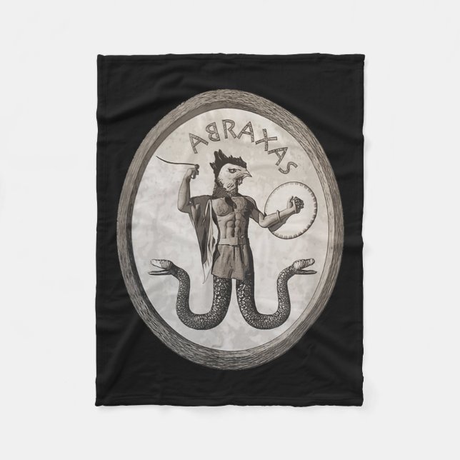 Abraxas Esoteric Gnostic Symbol Occult Pagan Ritua Fleecefilt (Framsidan)