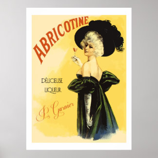 Abrikotin (Liquor Ads med återställd fransk i vint Poster